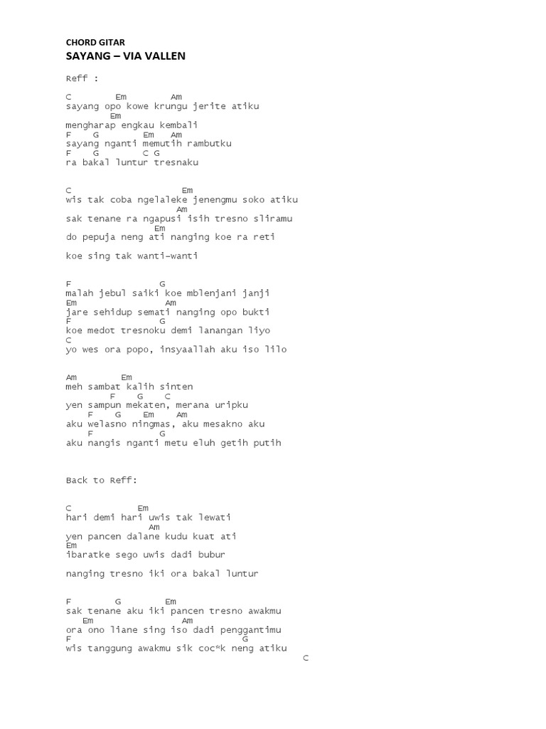 Chord Sayang Opo Kowe Krungu Tebak Gambar