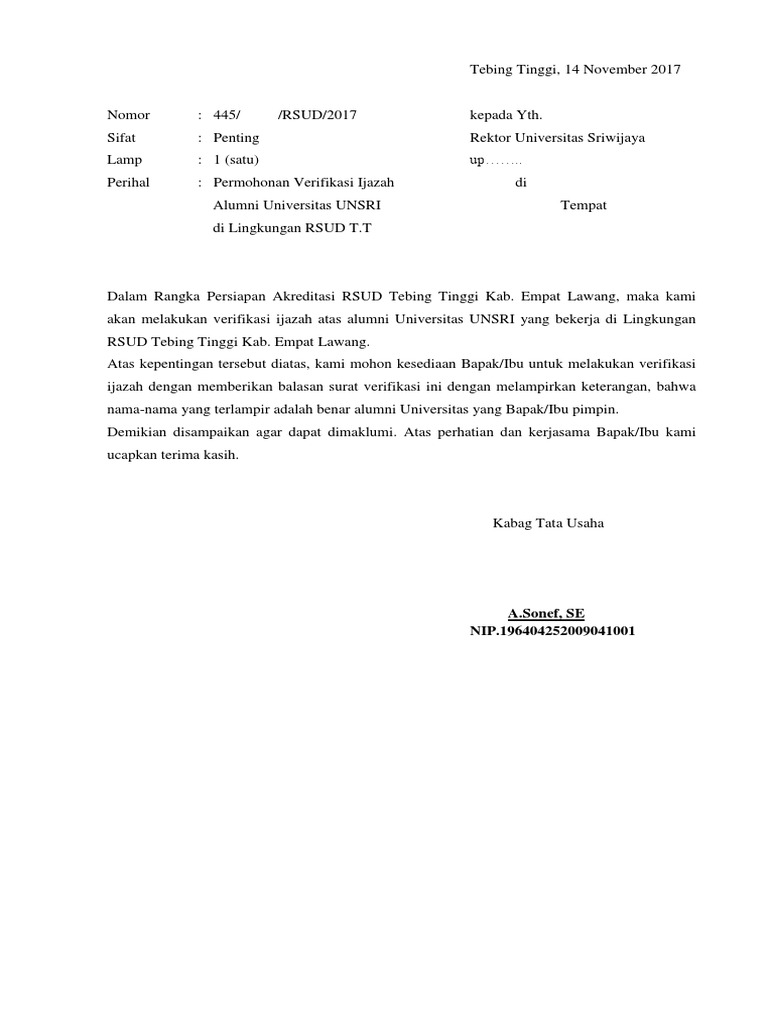 Contoh Surat Pembayaran Gaji Melalui Cek
