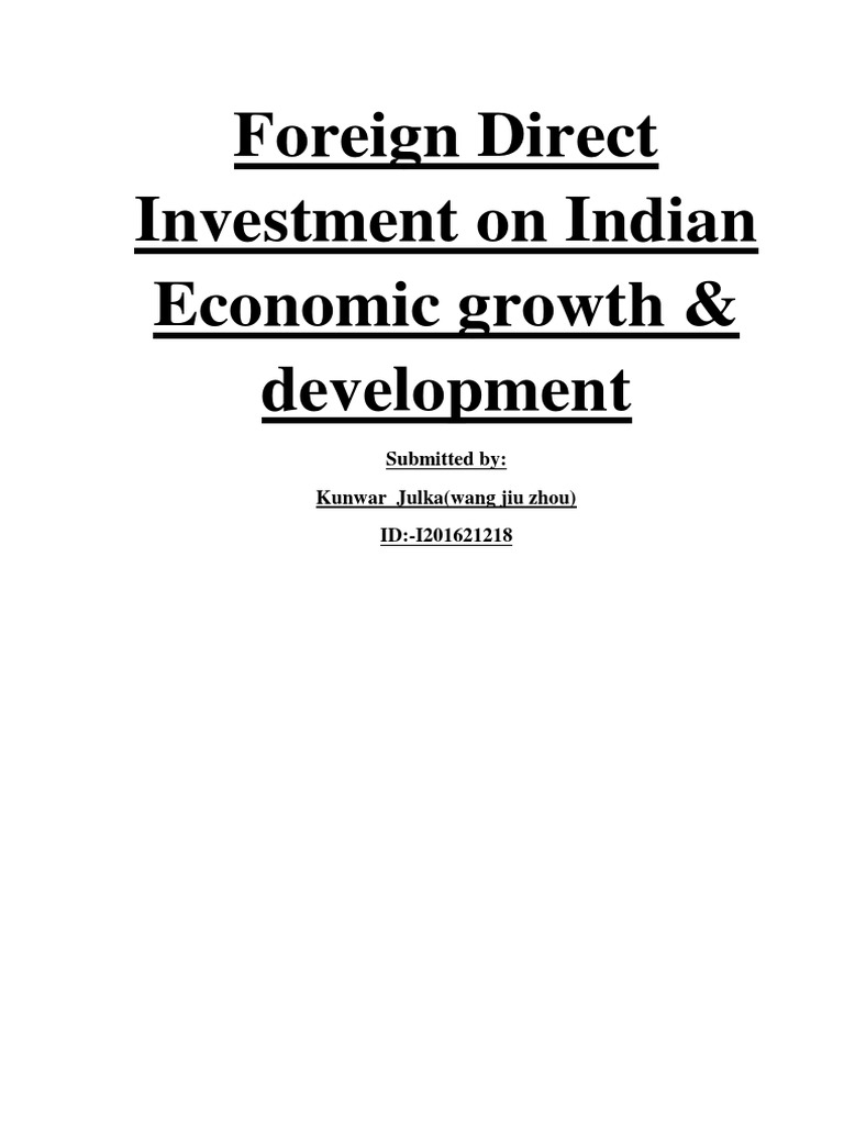 Impact of FDI on India's Retail Growth | PDF | Foreign Direct ...