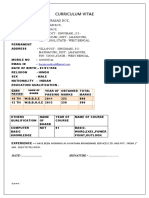 Curriculum Vitae: Name - Haraprasad Roy