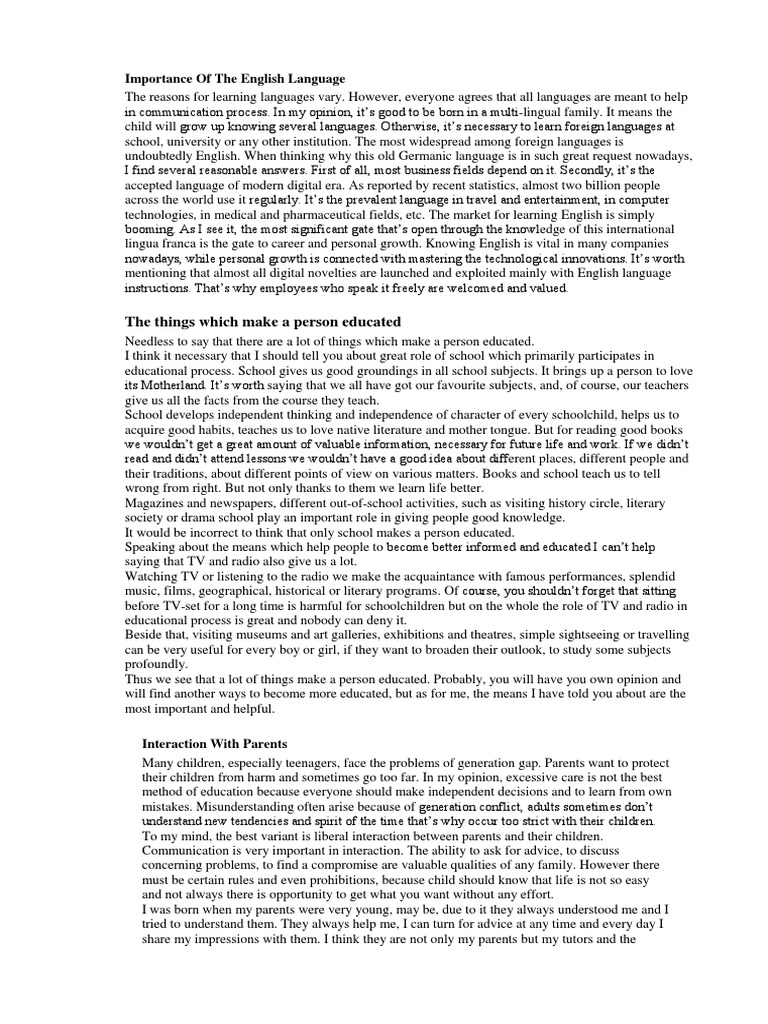 Significance of English Language Mastery | PDF | Globalization ...