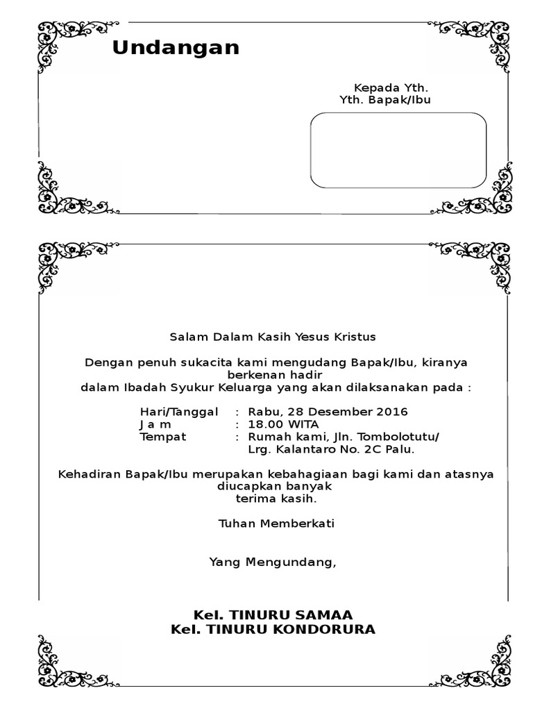 74 Contoh Undangan Syukuran Rumah Kristen Terbaru