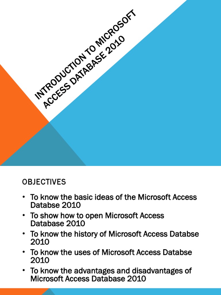 Introduction to Microsoft Access Database 2010 | Microsoft Access | Data  Management