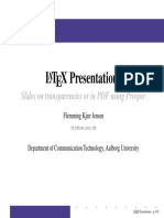 L TEX Presentations: Slides On Transparencies or in PDF Using Prosper