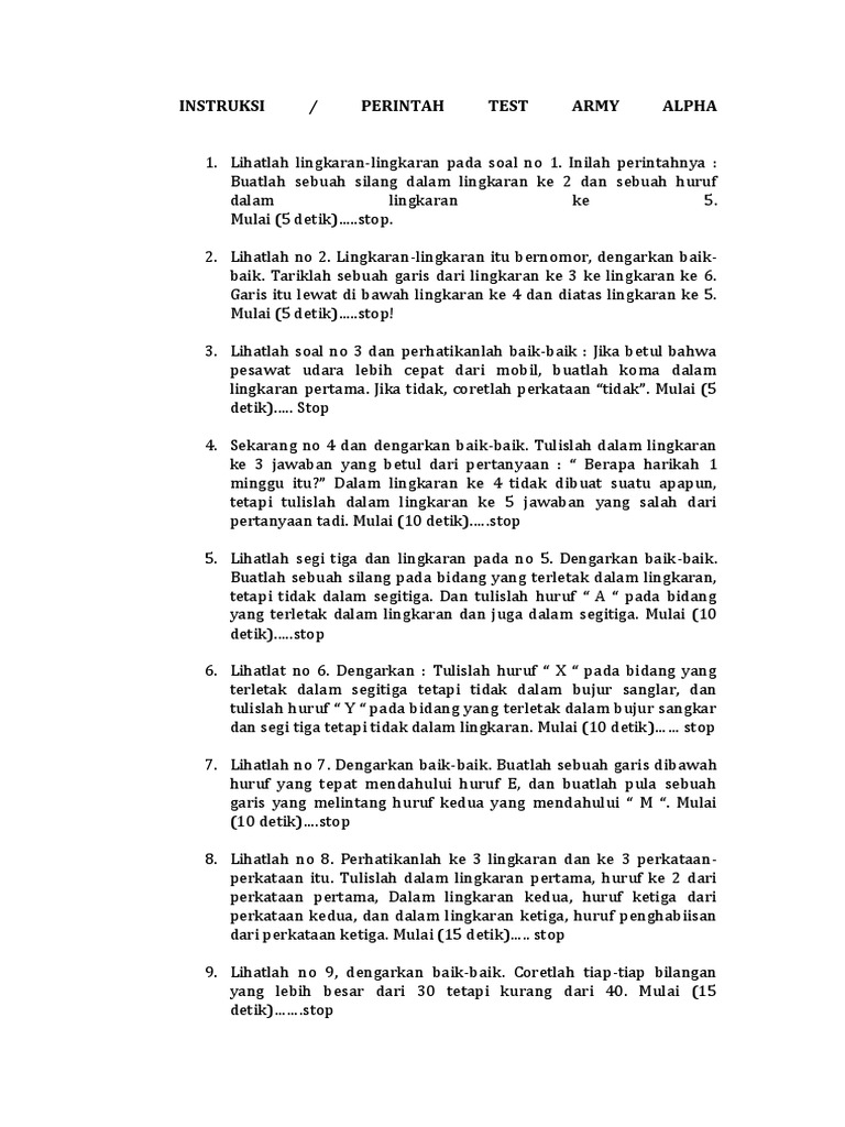 Instruksi Army Alpha