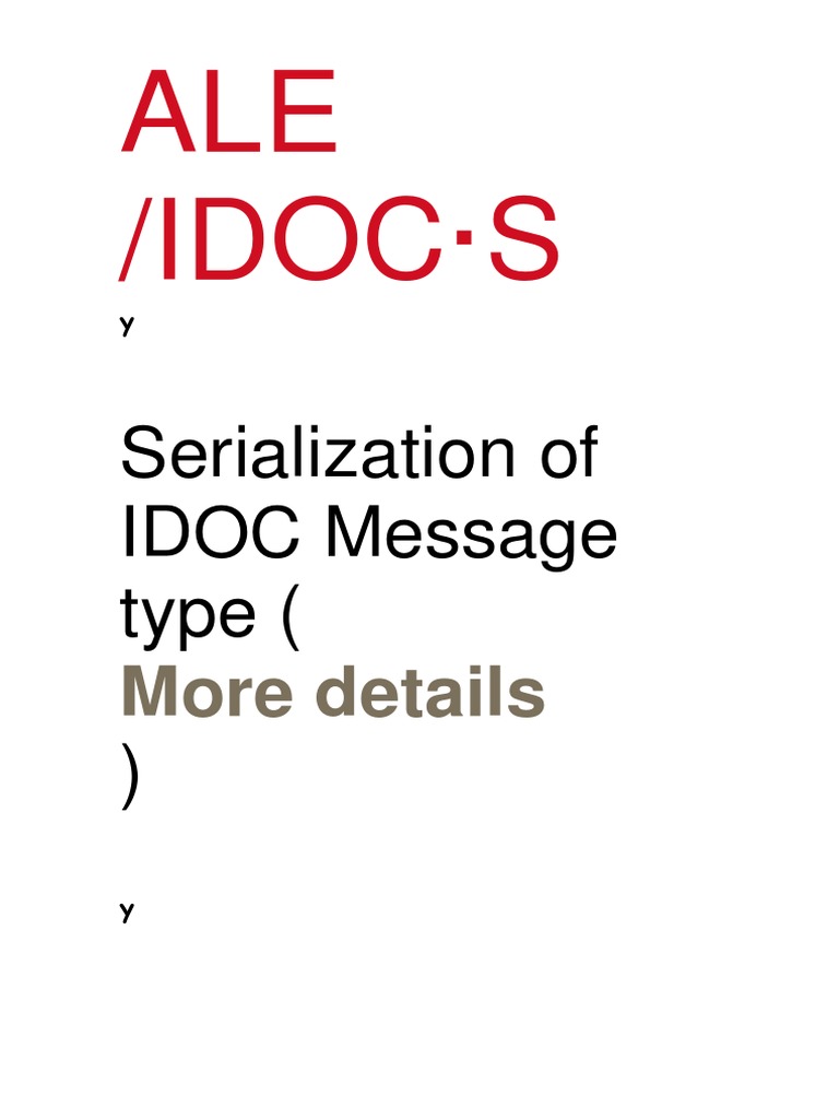 IDOC Management and Serialization Guide | PDF