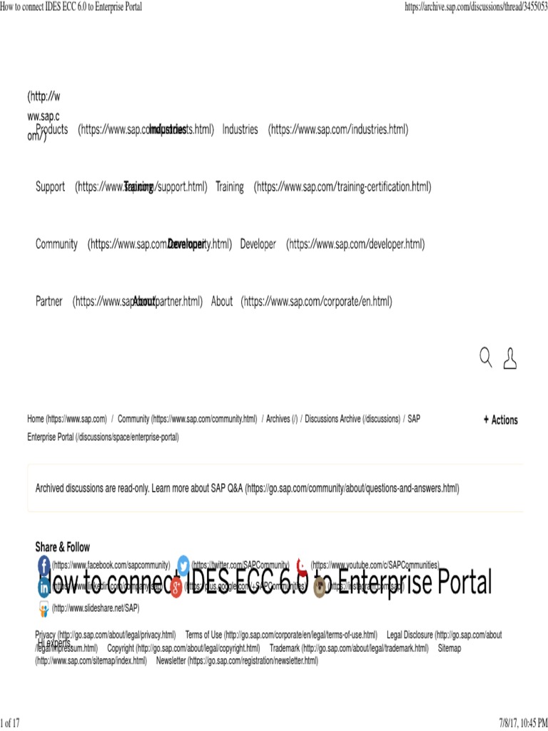 How To Connect IDES ECC 6 | PDF | Information Technology Management ...