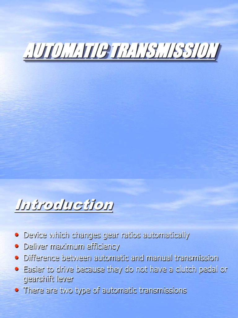 Understanding Automatic Transmissions | PDF | Automatic Transmission ...