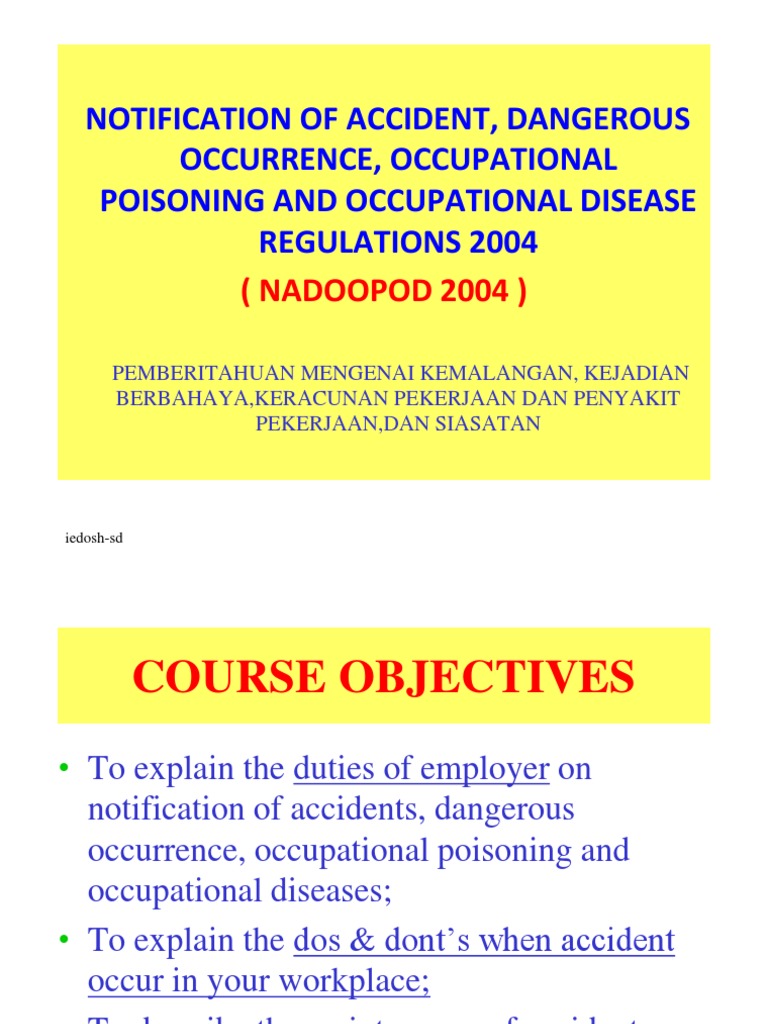 NADOOPOD 2004: Accident Notification Guidelines | PDF | Common Law ...