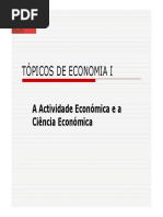 A Actividade Económica e a Ciência Económica