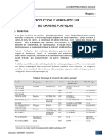 Chapitre 1 Introduction Generalites Sur Matieres Plastiques