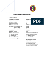 Silabus de Anatomía II y Capitulo de Neuroanatomía