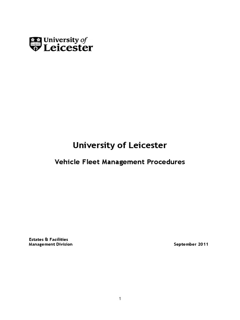 Fleet Management Procedures | PDF | Vehicles | Driving