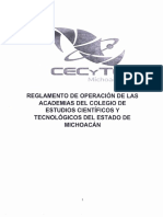 Reglamento de Operación de Las Academias CECyTEM