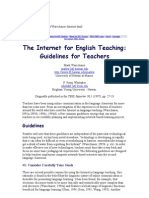 The Internet For English Teaching: Guidelines For Teachers