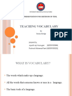 Teaching Vocabulary: Presentation For Methods in Tesl