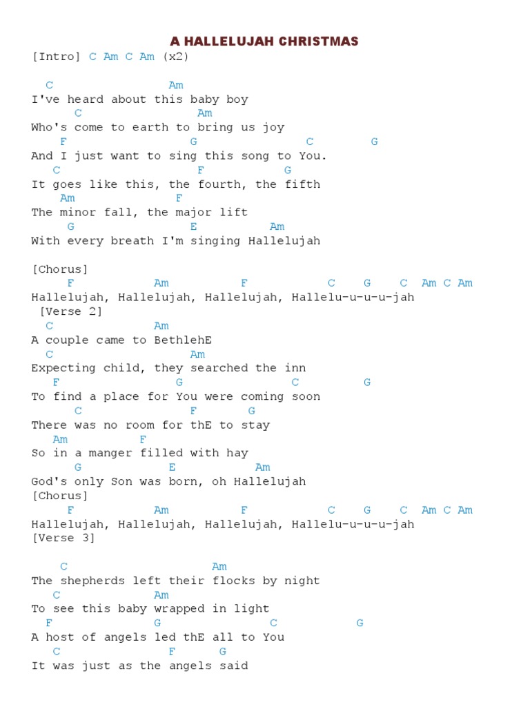 a hallelujah christmas | pdf | song structure