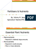 Fertilizers & Nutrients: By: Johnny M. Jessup Agriculture Teacher/FFA Advisor