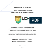 BPM(Buenas Prácticas de Manipulación de Alimentos y Bebidas) en la calidad de servicio en las cebicherías en el distrito de huánuco - 2017