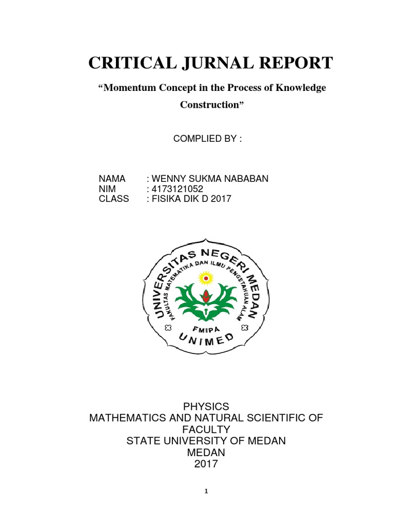 Critical Jurnal Review Bahasa Inggris Fisika Pdf Momentum Velocity