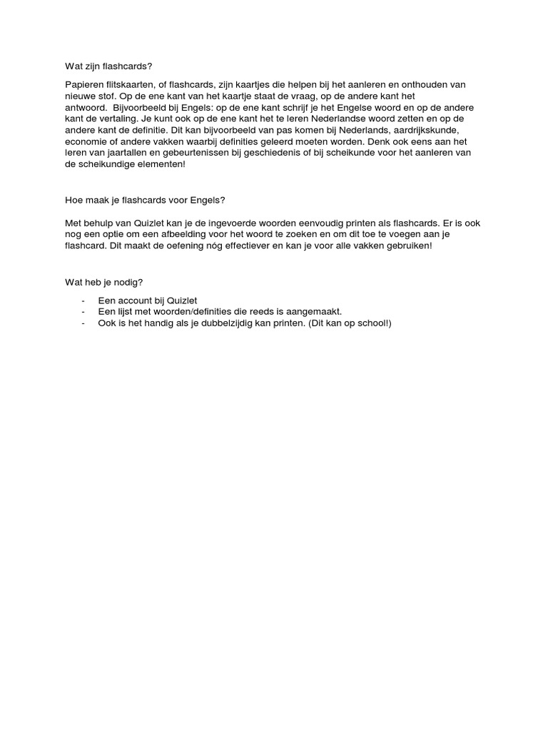 Flashcards Maken Quizlet | PDF