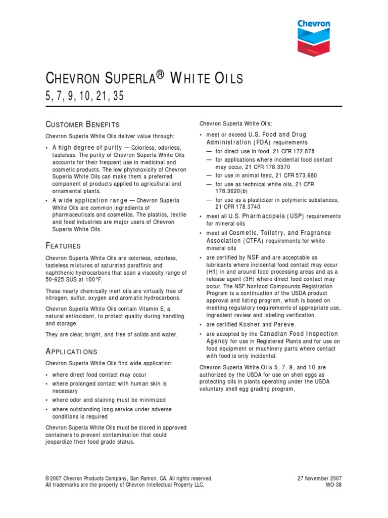 56food Superla White Oils PDF Oil Chemical Substances