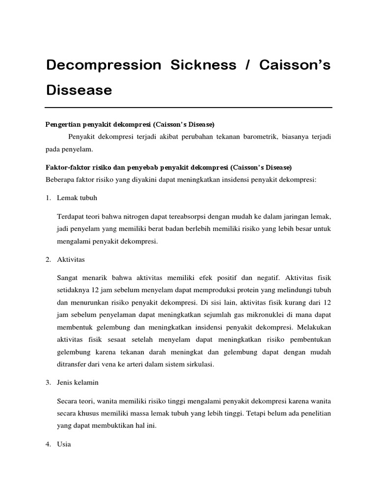 Decompression Sickness | PDF | Kesehatan Holistik | Sains & Matematika