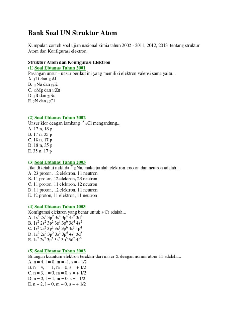 Contoh Soal Dan Pembahasan Kimia Unsur Periode 3 - Berbagai Unsur