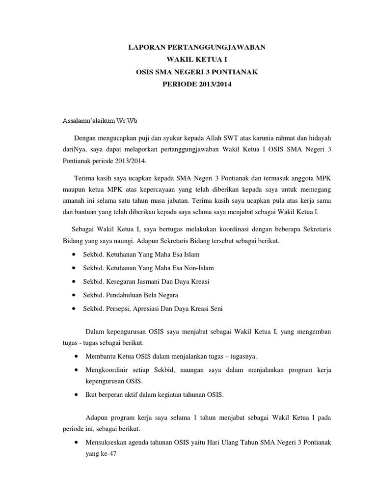 Lpj Baru Wakil Ketua I Nova Alfiana