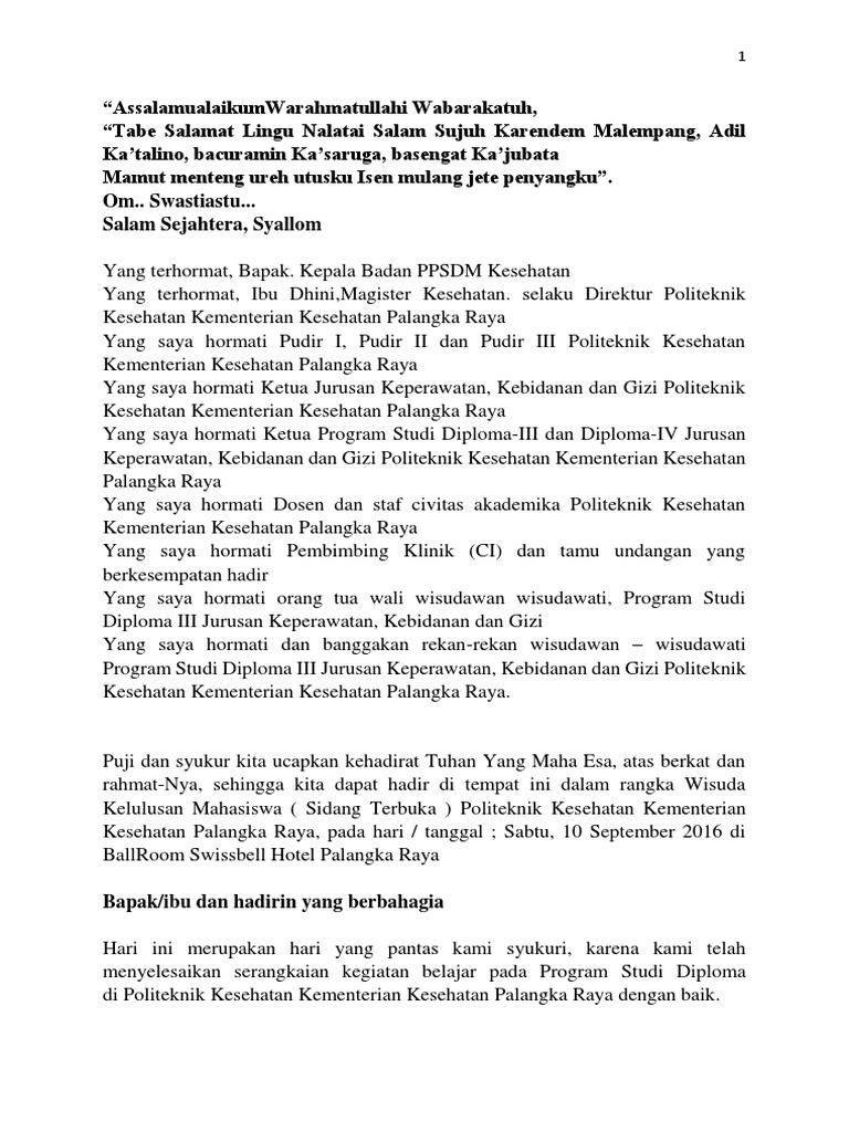 Sambutan Wisuda | PDF