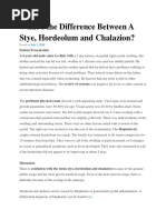 Stye | PDF | Ophthalmology | Rtt