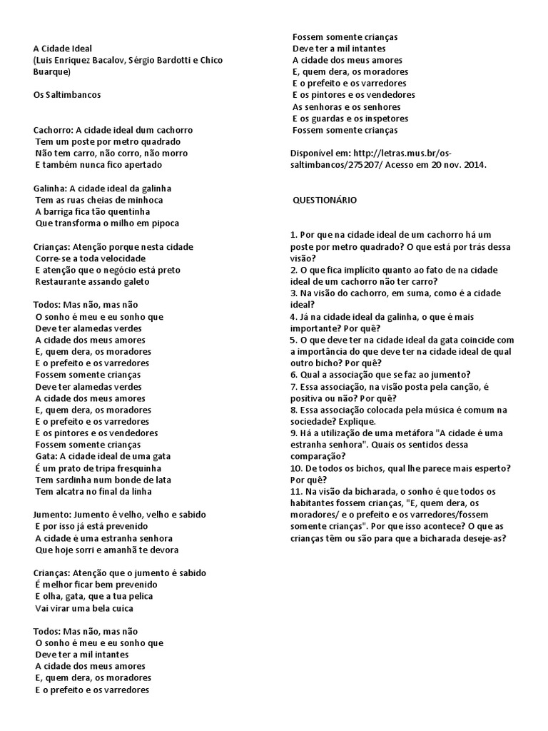 A Cidade Ideal | PDF | Cães | Lazer