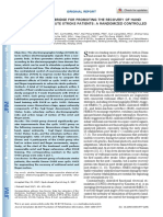 Electromyographic Bridge For Promoting The Recovery of Hand Movements in Subacute Stroke Patients: A Randomized Controlled Trial