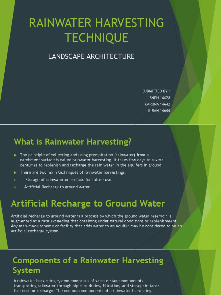 Rainwater Harvesting Technique | PDF | Aquifer | Rain