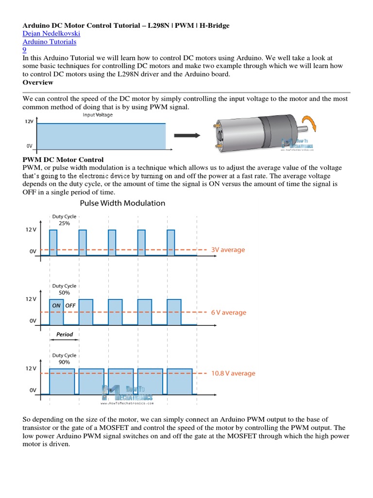 Arduino DC Motor Control Tutorial | PDF | Mosfet | Electrical Components