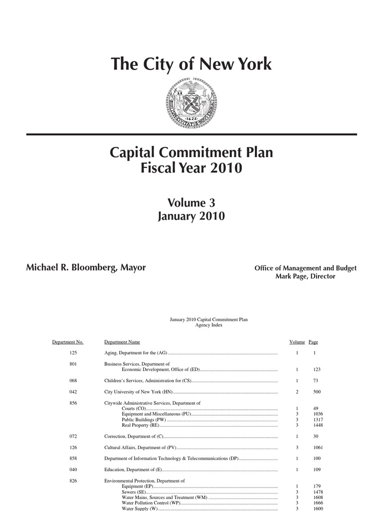 NYC Capital Commitment Plan 2010 | PDF | New York City