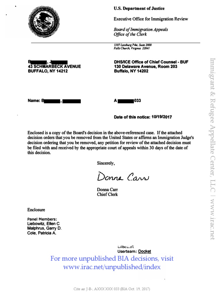 BIA Decision on Waiver Eligibility | PDF | Removal Proceedings ...