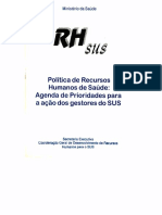 MS - CGDRH - Política de RHS - Agenda de Prioridades para A Ação Dos Gestores Do SUS