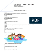 Soal Tematik Kelas 1 Tema 2 Sub Tema 1