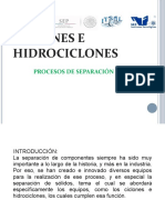 Ciclones e Hidrociclones