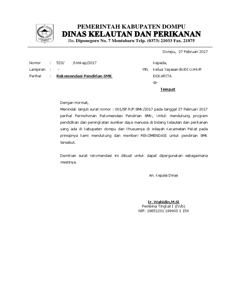 Download 97+ Contoh Surat Surat Rekomendasi Izin Pendirian Sekolah Gratis