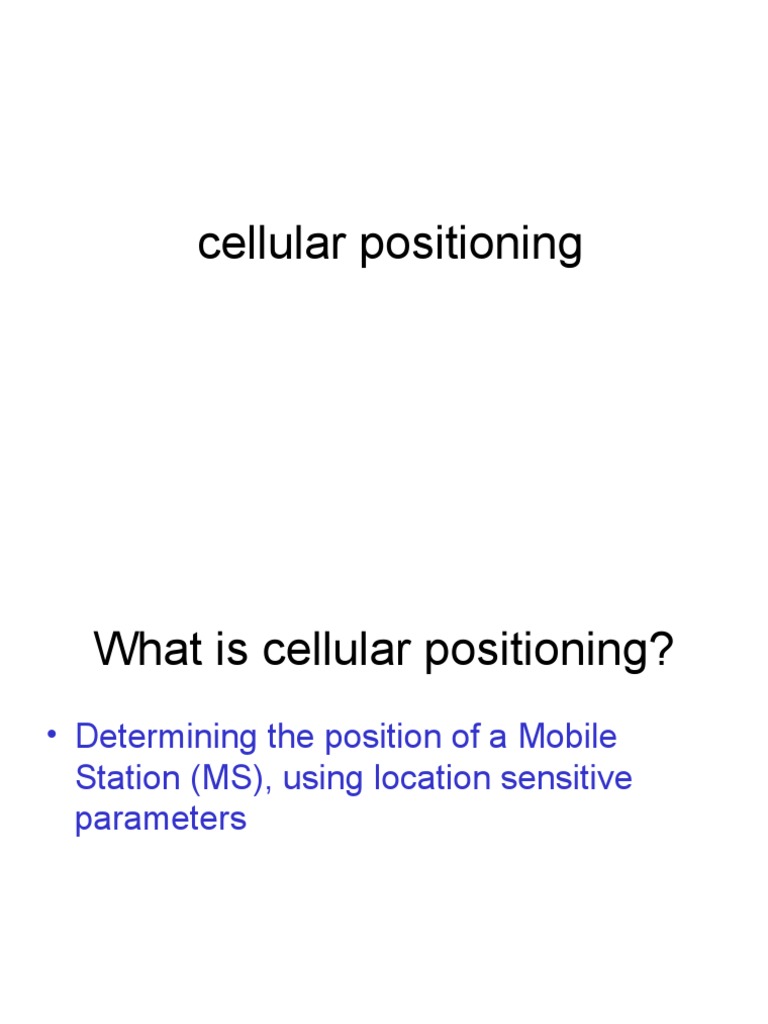 Cellular Positioning30th | PDF | Global Positioning System | Wireless