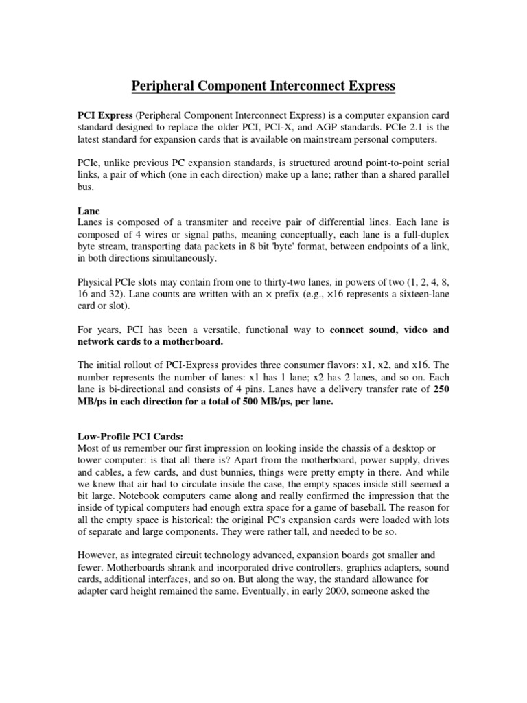 Peripheral Component Interconnect Express PDF Physical Layer Protocols Personal Computing
