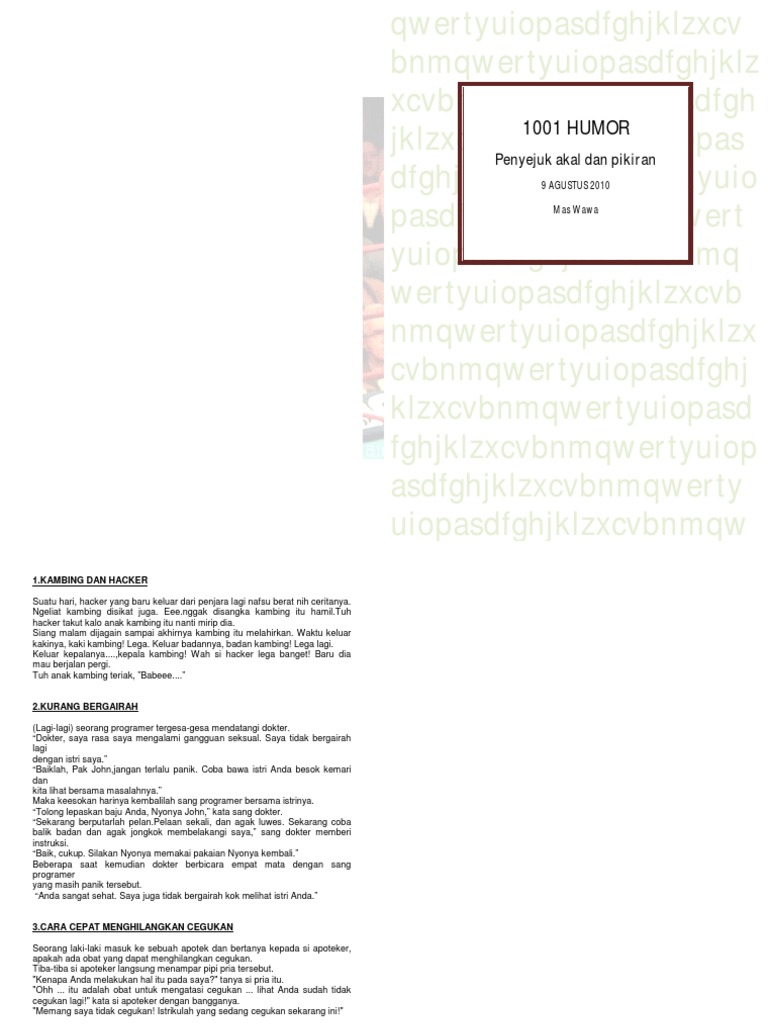 1001 Humor Booklet 1001 Humor Booklet