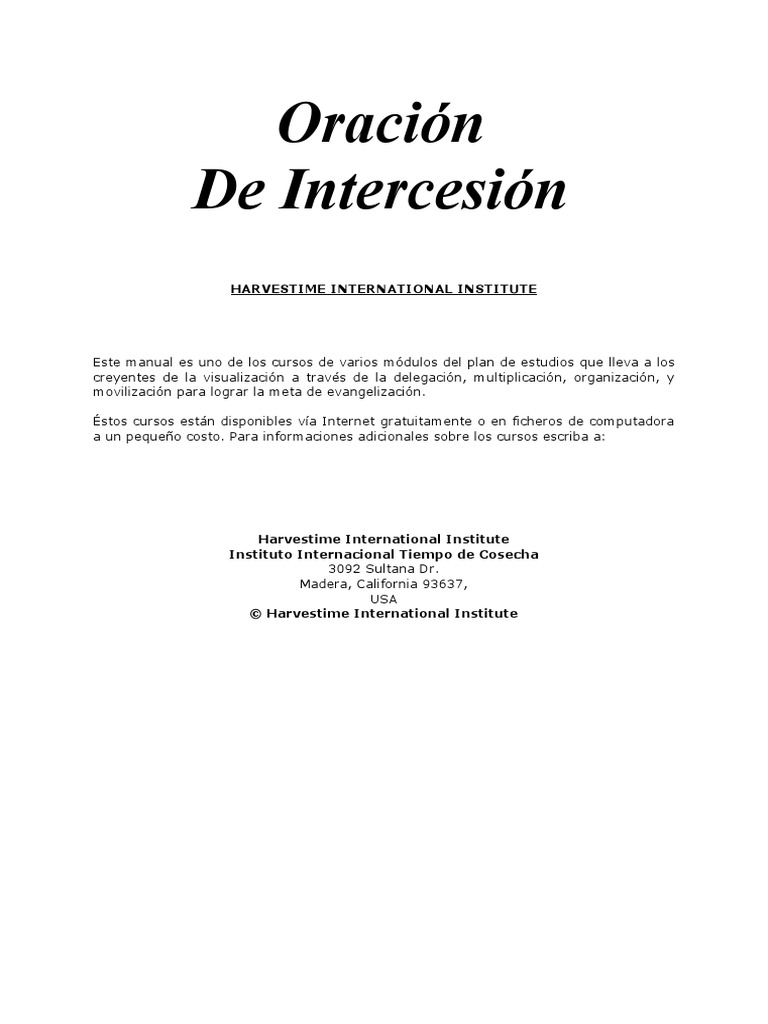 Manual de Intercesion y Oracion | PDF | Sacerdote | Contenido bíblico