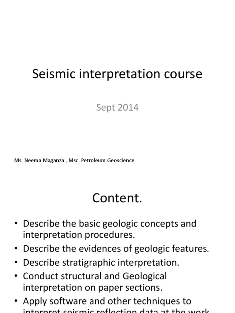 Seismic Interpretation Course | PDF | Reflection Seismology | Geology