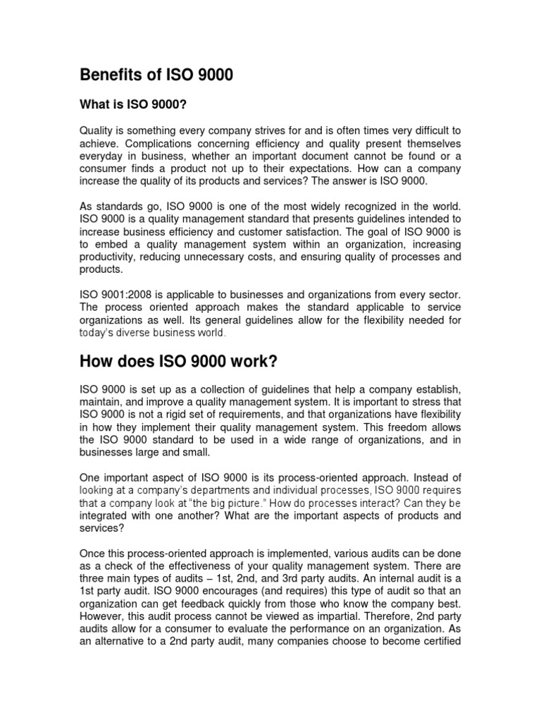 Benefits Of Iso 9000 2000 – Quality management: The Importance of ISO ...
