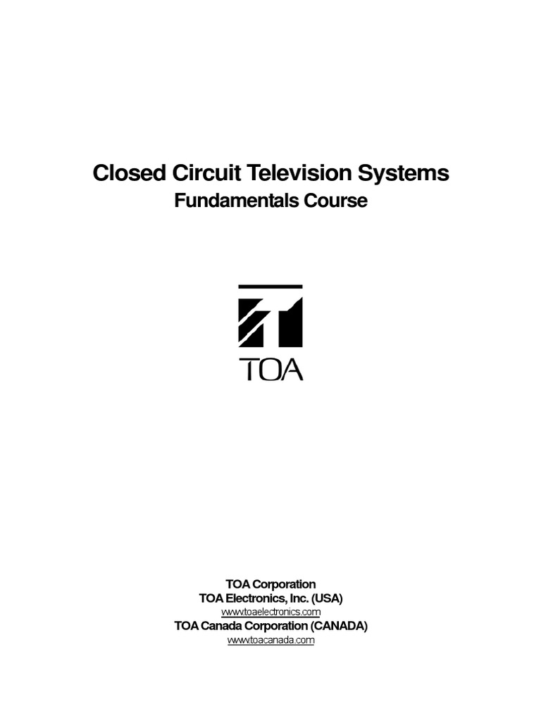 Toa CCTV Training Text PDF | PDF | Video | Closed Circuit Television
