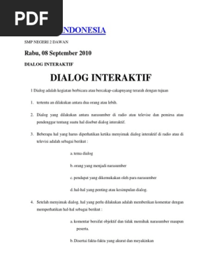 Bahasa Indonesia Dialok Interaktif