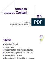 Using Portals To Manage Content: Catalin MAICAN University TRASNILVANIA of Brasov